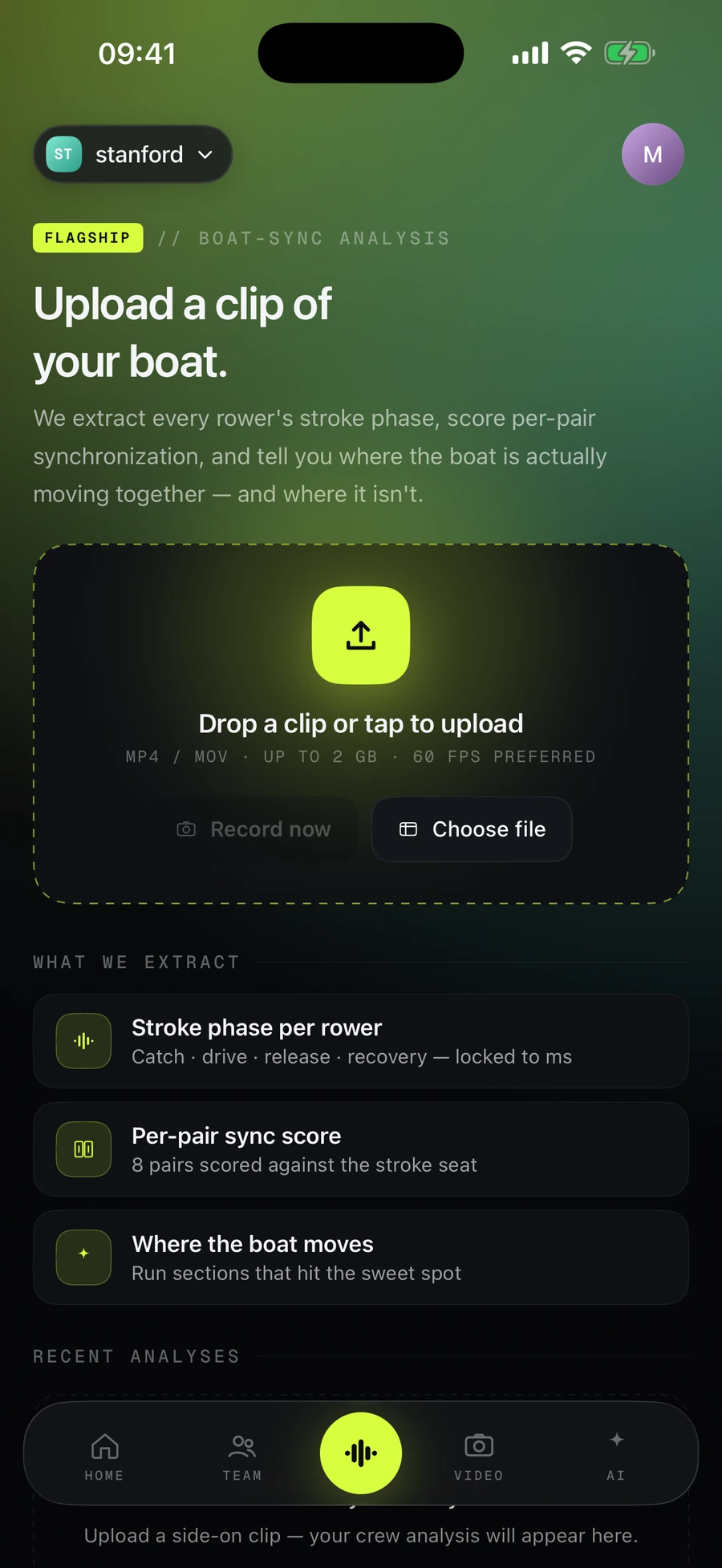 Boat-sync: upload a clip of your boat to extract each rower's stroke phase and score per-pair synchronisation